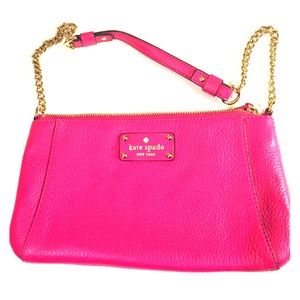 Kate Spade Hot Pink Chain Clutch Bag New
