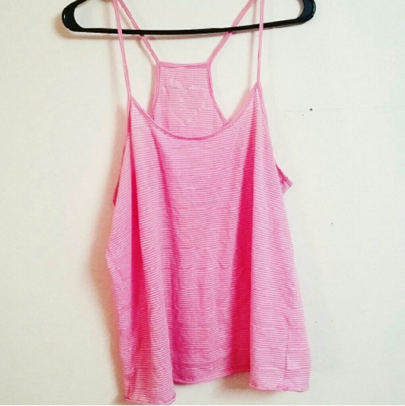 Pink striped tank