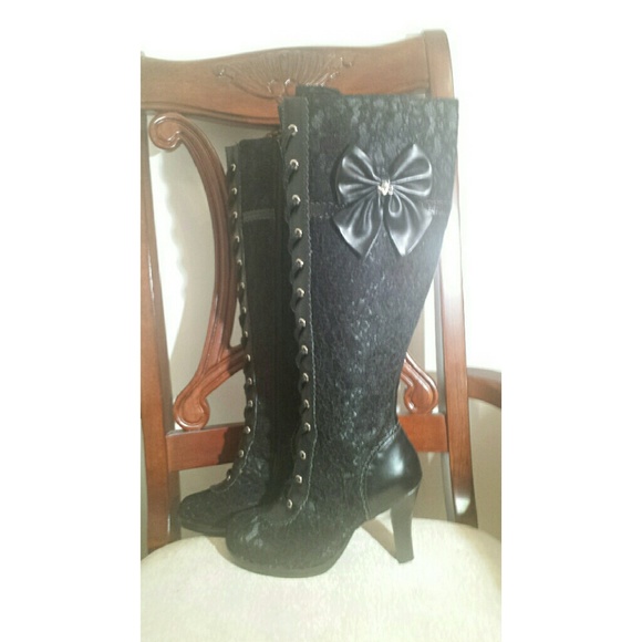 ** SOLD** Demonia Lace Boots - Picture 2 of 4