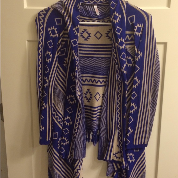 Blue & Tan  Sweater