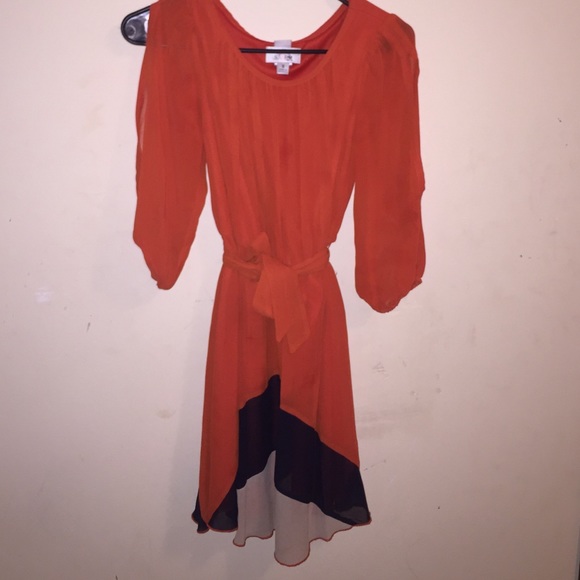 Orange flowy dress