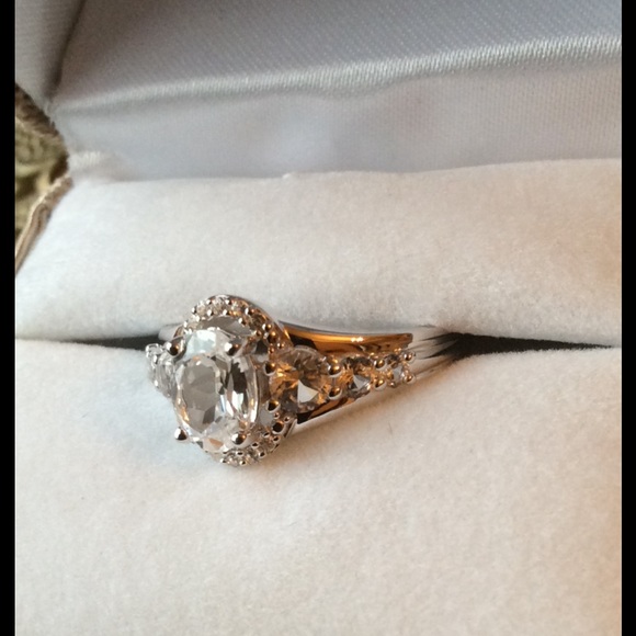 HOLD - Silver White Sapphire Cocktail Ring - Picture 2 of 4