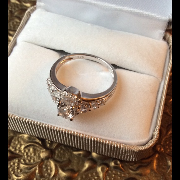 HOLD - Silver White Sapphire Cocktail Ring - Picture 4 of 4