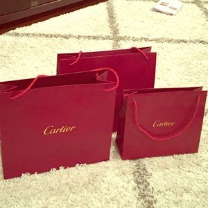 Small & medium Cartier shopping bags bundle deal