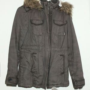 Sherpa Lined Gray Winter Coat