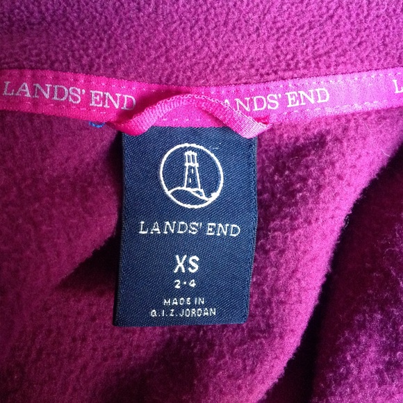 Lands' End magenta fleece jacket - Picture 2 of 2