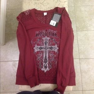 Affliction sweater.