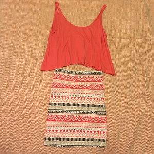 High waisted skirt with crop top!