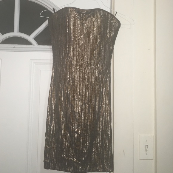 Gold sequence Bebe dress!