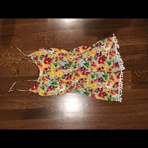 Floral romper with fun trim