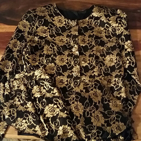 Bedford fair Dresses & Skirts - Black and Gold Lace Skirt Set