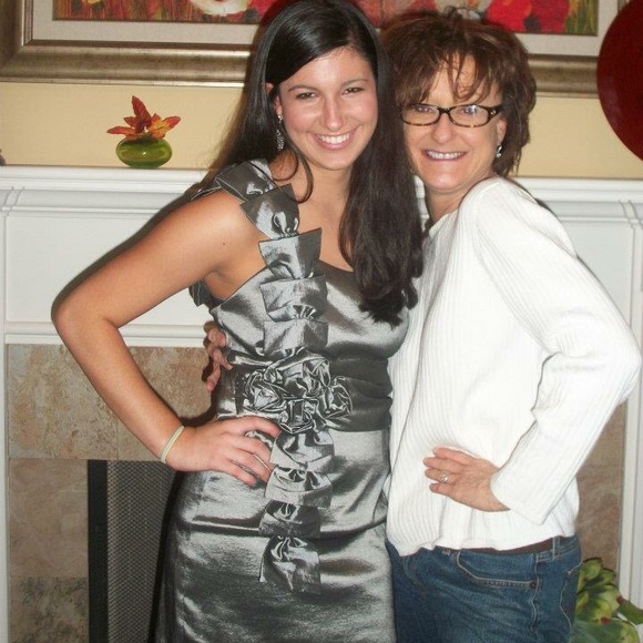 Silver cocktail formal short dress - Picture 1 of 3