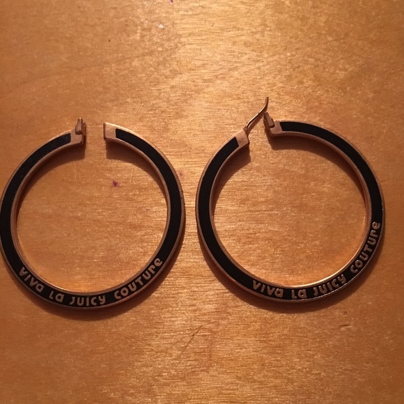 Juicy Couture gold plated enamel hoops