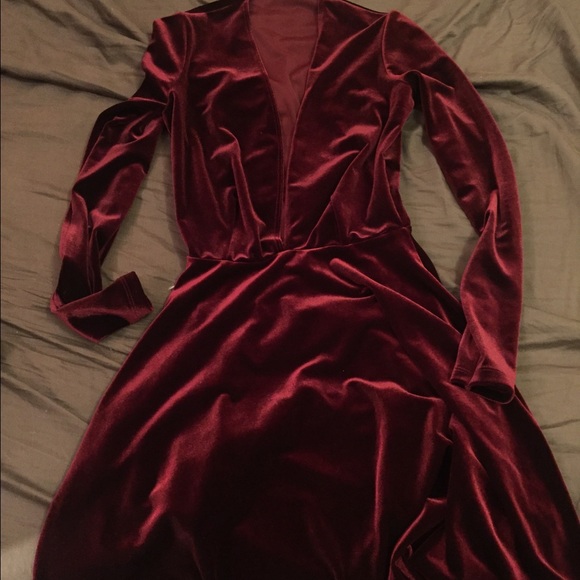 AMERICAN APPAREL 2015 HOLIDAY red velvet dress
