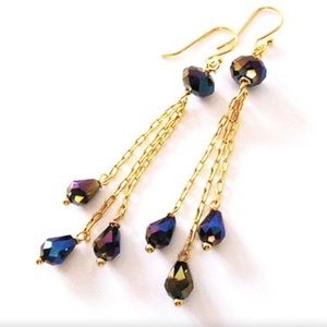 Metallic Bead Dangle Earrings!!