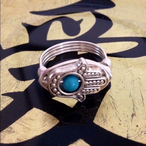 Hamsa Hand Wrap Ring - Picture 2 of 3