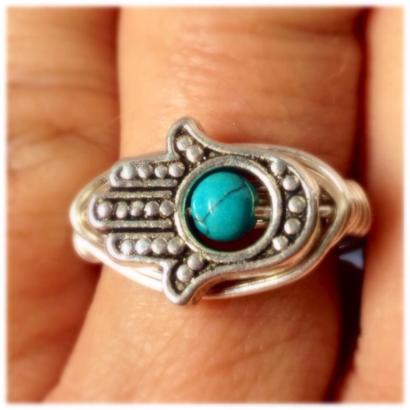 Hamsa Hand Wrap Ring - Picture 3 of 3