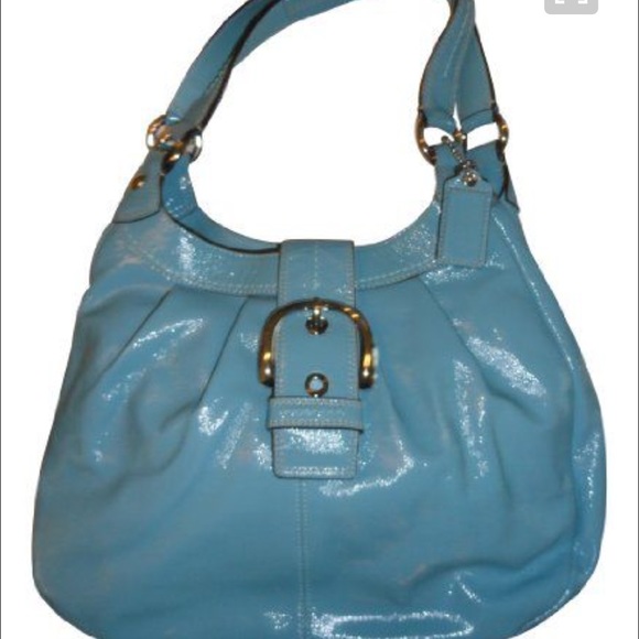 Coach blue patent bag Lynn
