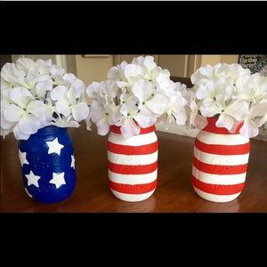 American flag mason jars