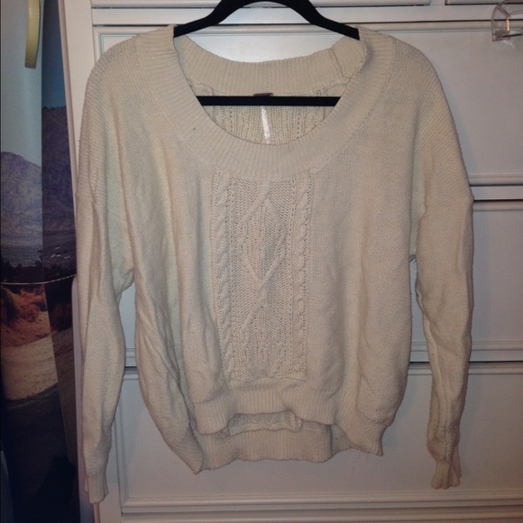 Cream free people knit sweater
