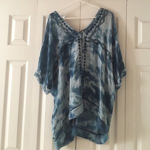 Free People Tie Dye Blue Tunic NWOT