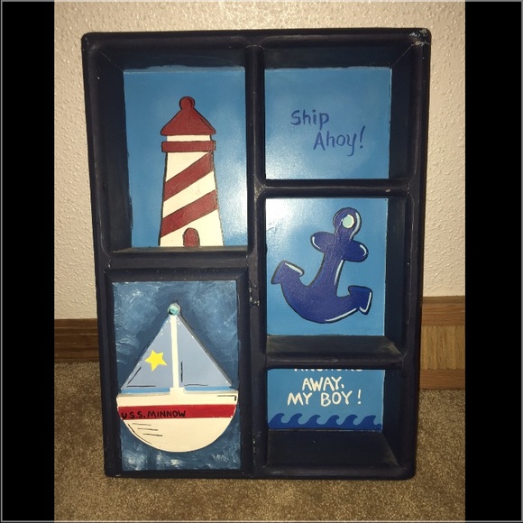 Hand painted nautical shelf