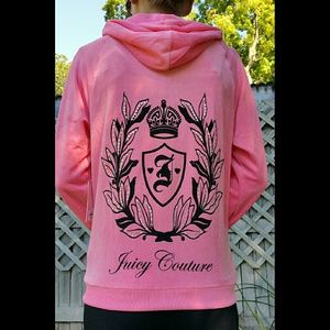 Juicy Couture Pink Velour Bling Hoodie HP!🎉