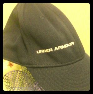 A blue under armour hat.