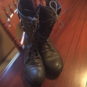 Grey Combat Boots
