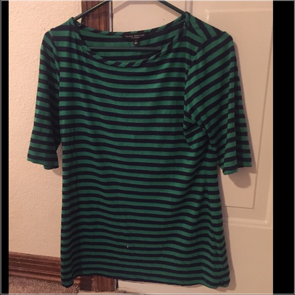 Green and black striped top