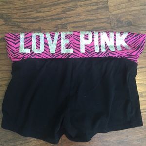 Victoria Secret PINK pink zebra print yoga shorts