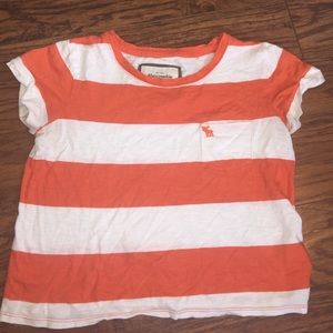Abercrombie & Fitch orange & white striped croptop