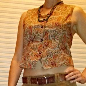 Vintage Inspired Paisley Print Vest