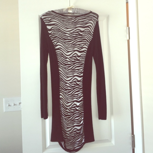Express black/zebra dress