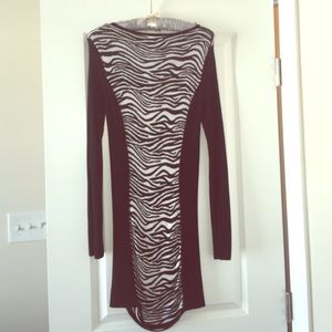 Express black/zebra dress