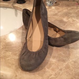 J Crew grey suede ballet flats