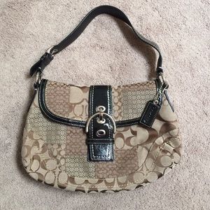 Coach Hobo Black, Tan and Patent Leather