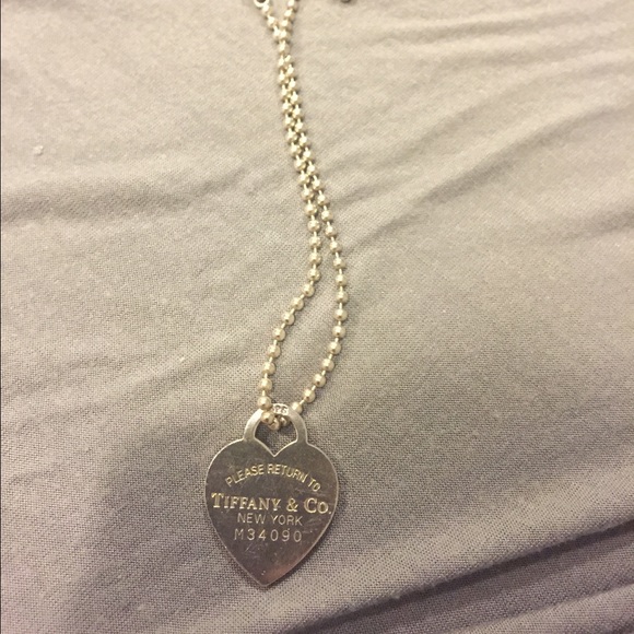 Tiffany heart dog tag necklace, can adjust length