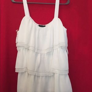 White Ruffled tank top blouse