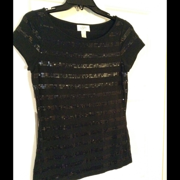 Black sequin tee