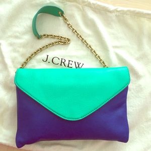 J crew leather clutch