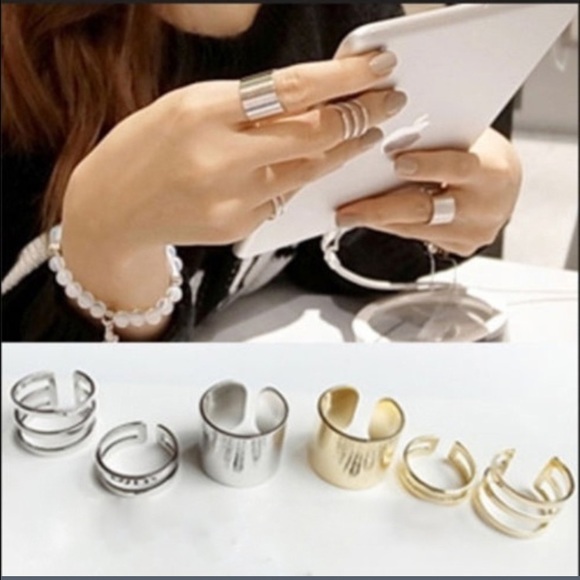 Silver midi rings