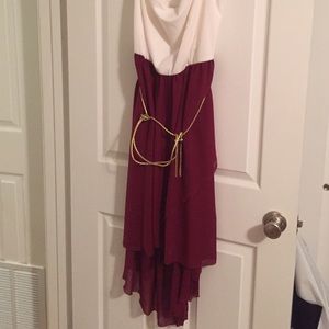 High Low Strapless Dress by Deb