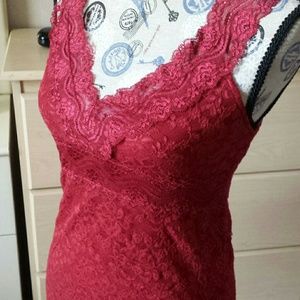 Moda International Tops - Victoria's Secret dark red lace tank Moda International Tops - Victoria's Secret dark red lace tank