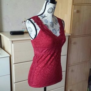 Moda International Tops - Victoria's Secret dark red lace tank Moda International Tops - Victoria's Secret dark red lace tank