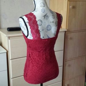Moda International Tops - Victoria's Secret dark red lace tank Moda International Tops - Victoria's Secret dark red lace tank