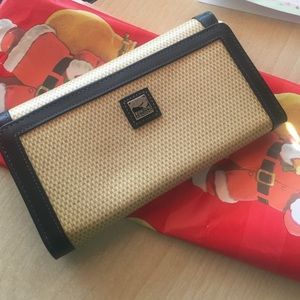 DOONEY & BOURKE NWT leather trim/coated WALLET
