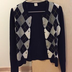 J.Crew Argyle Cardigan