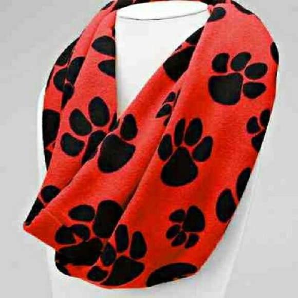 Accessories - Paw Pattern Print Infinity Scarf
