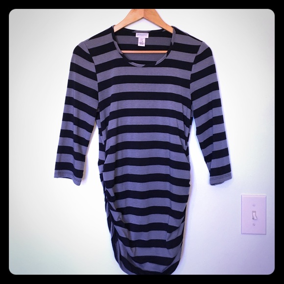 Navy and Grey ¾ Sleeve Maternity Tee